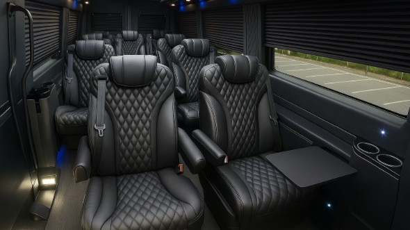 Interior of West Virginia Party Bus Company's 18 Passenger Minibus in West Virginia