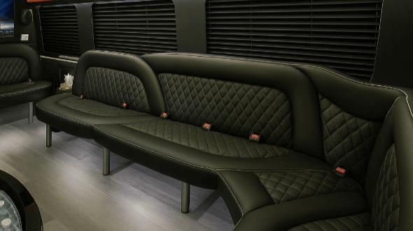 Interior of Huntington Party Bus Company's 18 Passenger Party Bus in Huntington