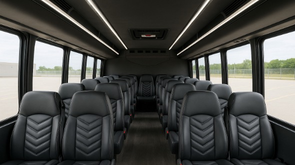 Interior of West Virginia Party Bus Company's 28 Passenger Minibus in West Virginia