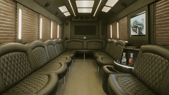 Interior of West Virginia Party Bus Company's 28 Passenger Party Bus in West Virginia