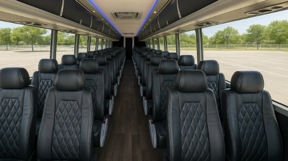 Interior of West Virginia Party Bus Company's 40 Passenger Charter Bus in West Virginia