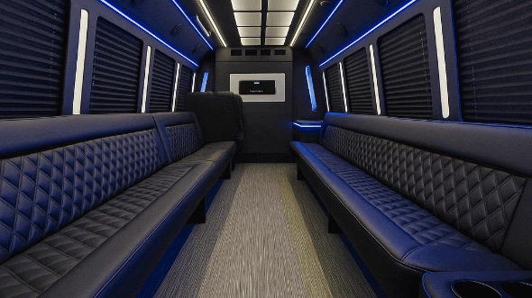Interior of Huntington Party Bus Company's 40 Passenger Party Bus in Huntington