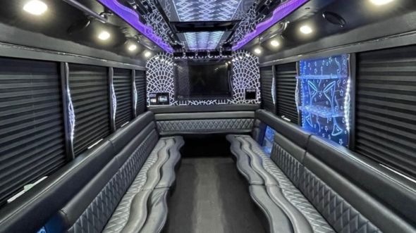 Interior of West Virginia Party Bus Company's 40 Passenger Party Bus in West Virginia