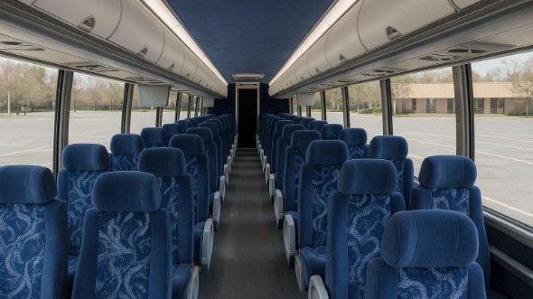 Interior of West Virginia Party Bus Company's 45 Passenger Charter Bus in West Virginia