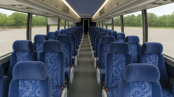 Interior of West Virginia Party Bus Company's 46 Passenger Charter Bus in West Virginia