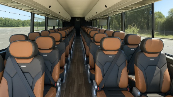 Interior of West Virginia Party Bus Company's 47 Passenger Charter Bus in West Virginia
