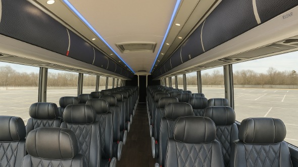 Interior of West Virginia Party Bus Company's 51 Passenger Charter Bus in West Virginia