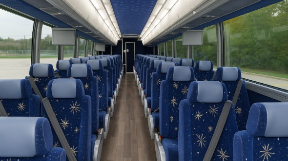 Interior of West Virginia Party Bus Company's 54 Passenger Charter Bus in West Virginia