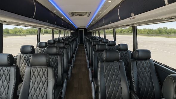 Interior of West Virginia Party Bus Company's ADA Charter Bus in West Virginia