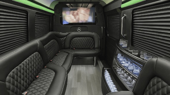 West Virginia 14 passenger sprinter limousine interior