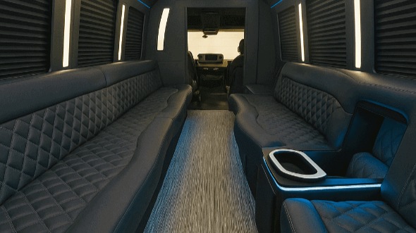 West Virginia 20 passenger party bus interior